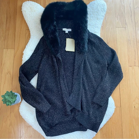 Michael Kors Shimmer Fur Cardigan - Picture 1 of 8